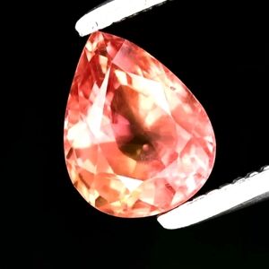 0.98ct 6.4x5mm Pear Pinkish Orange Padparasca Sapphire Madagascar, Heated ONLY